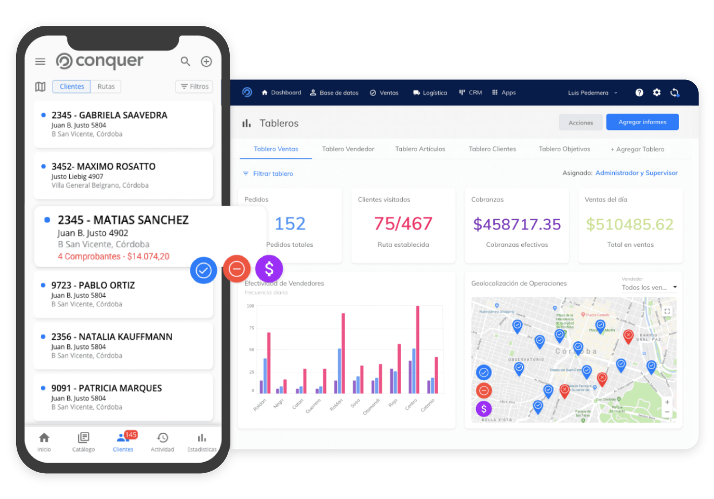 Conquer Platform — solución integral de ventas y logística, alternativa a Nextbyn, Persat, Mobiliza Ventas y Axxum