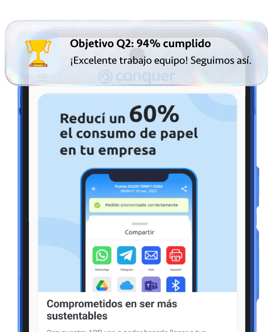 Conquer Ventas - Funcionalidad de novedades
